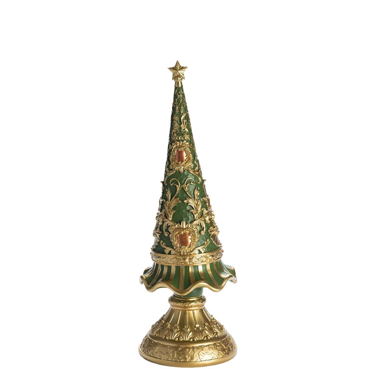 ALBERO DI NATALE STILIZZATO IN RESINA DECORATA H. 50